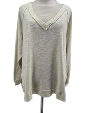 Pilcro Anthropologie Women's Plaid Back Oversized Long Sleeve V-Neck Knit Top XS