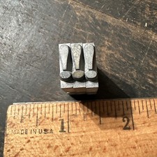 Printing Blocks ( 3 Exclamation Points !!! ) Lead Print Blocks Type Set