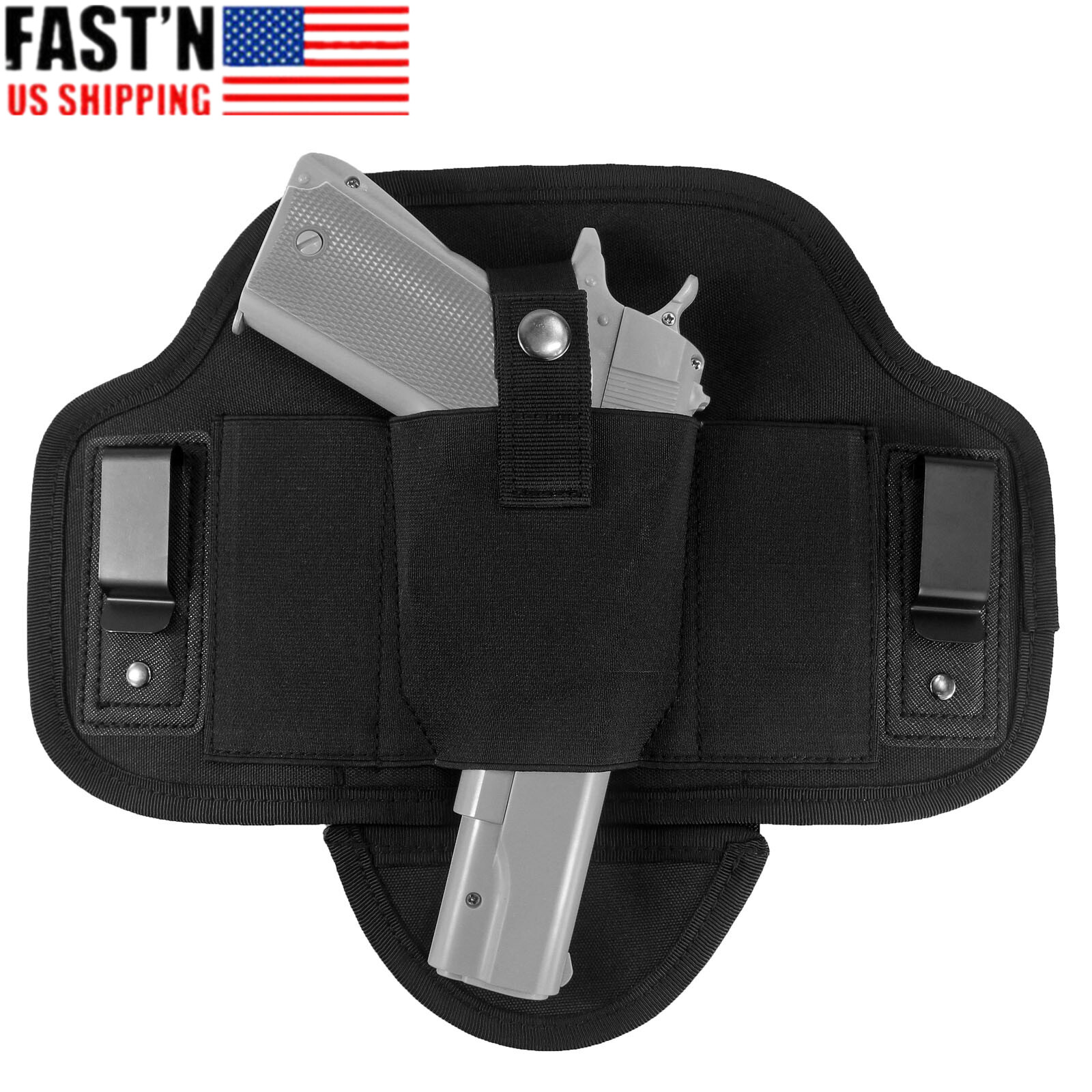 Tactical IWB Pancake Gun Holster for Concealed Carry Ambidextrous Gun Mag Holder-image