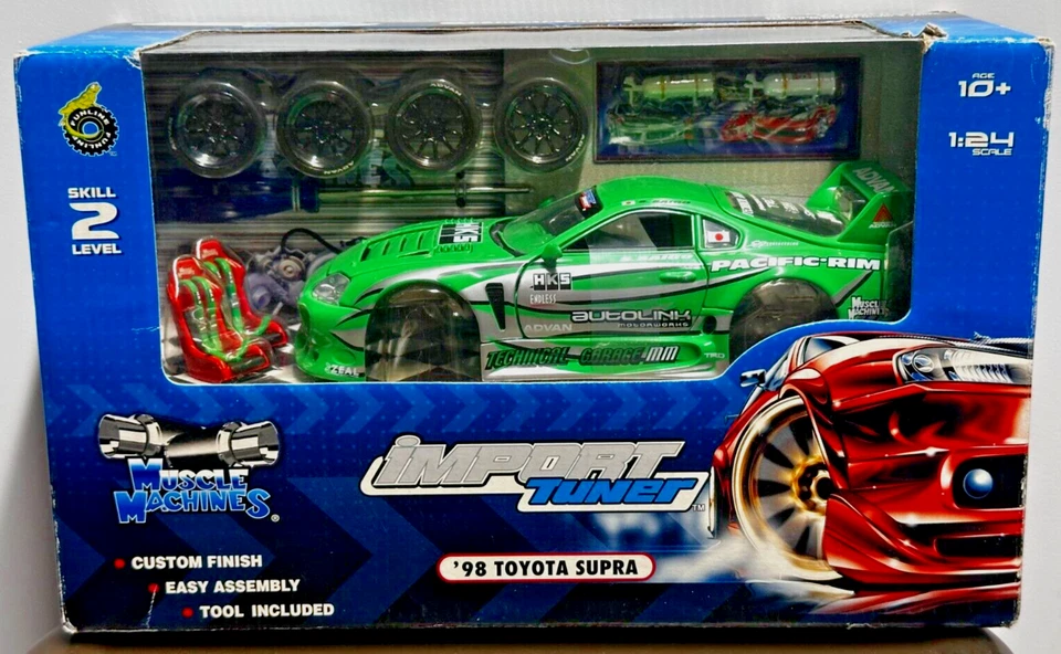 Muscle Machines Import Tuner '98 TOYOTA SUPRA 1:24 Scale Die Cast Green - New - Image 4 of 4
