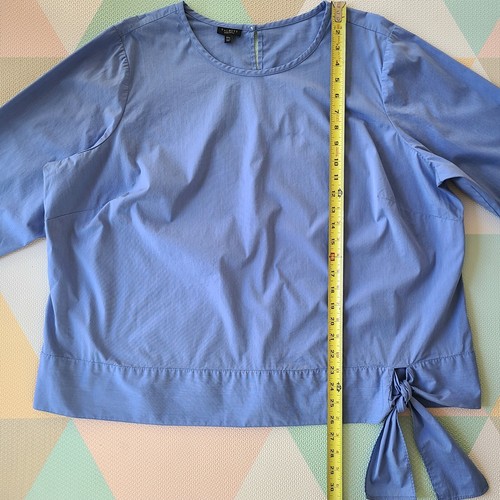 Talbots 3XP Womens Blue Chambray Side Tie Blouse Top Sz 3X Petite Elegant Office - Picture 9 of 10
