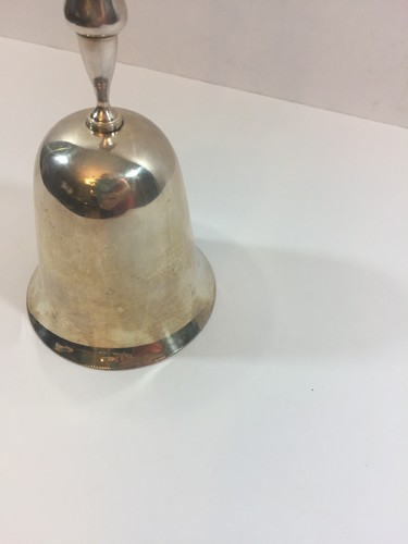 Vintage 9" Bell Silver Plated Detailed Handle Textured Rim Unbranded - Picture 5 of 10