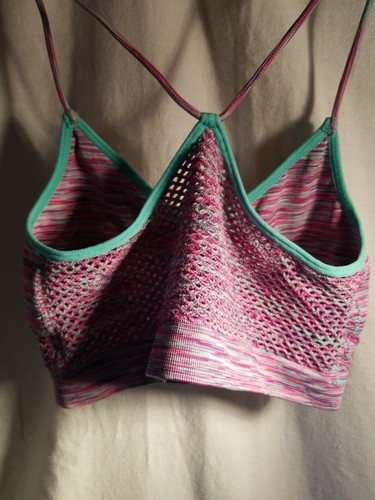 Unbranded: Junior's Pullover Sports Bra Set, Hot Pink & Purple with Blue - Small - Picture 6 of 12