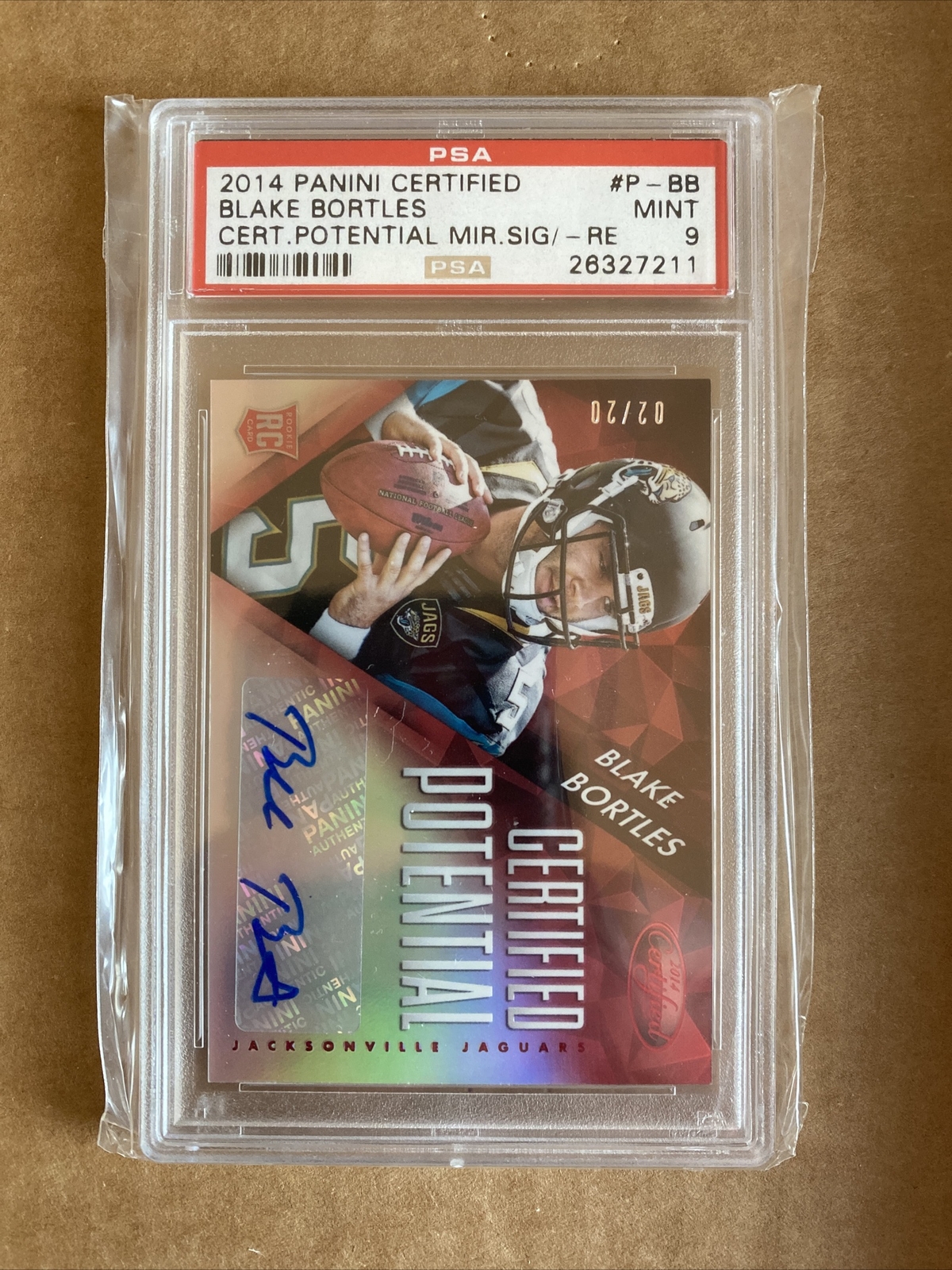 Blake Bortles Panini Certified Certified Potential Mirror Signatures #PBB Red