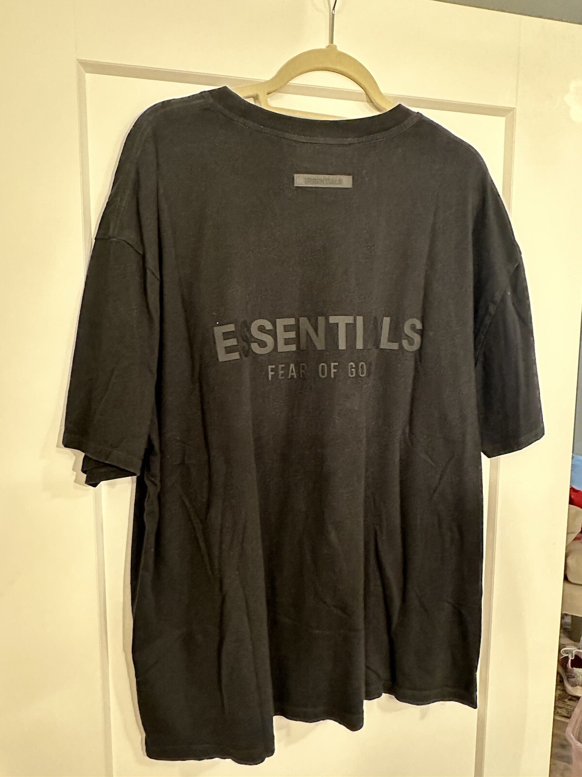 Fear of God ESSENTIALS Shirt Mens L TRIPLE BLACK Basic SHORT SLEEVE S/S ...