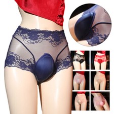 Crossdresser Camel Toe Panties Men Hiding Gaff Thong Lace High Waist Underwear