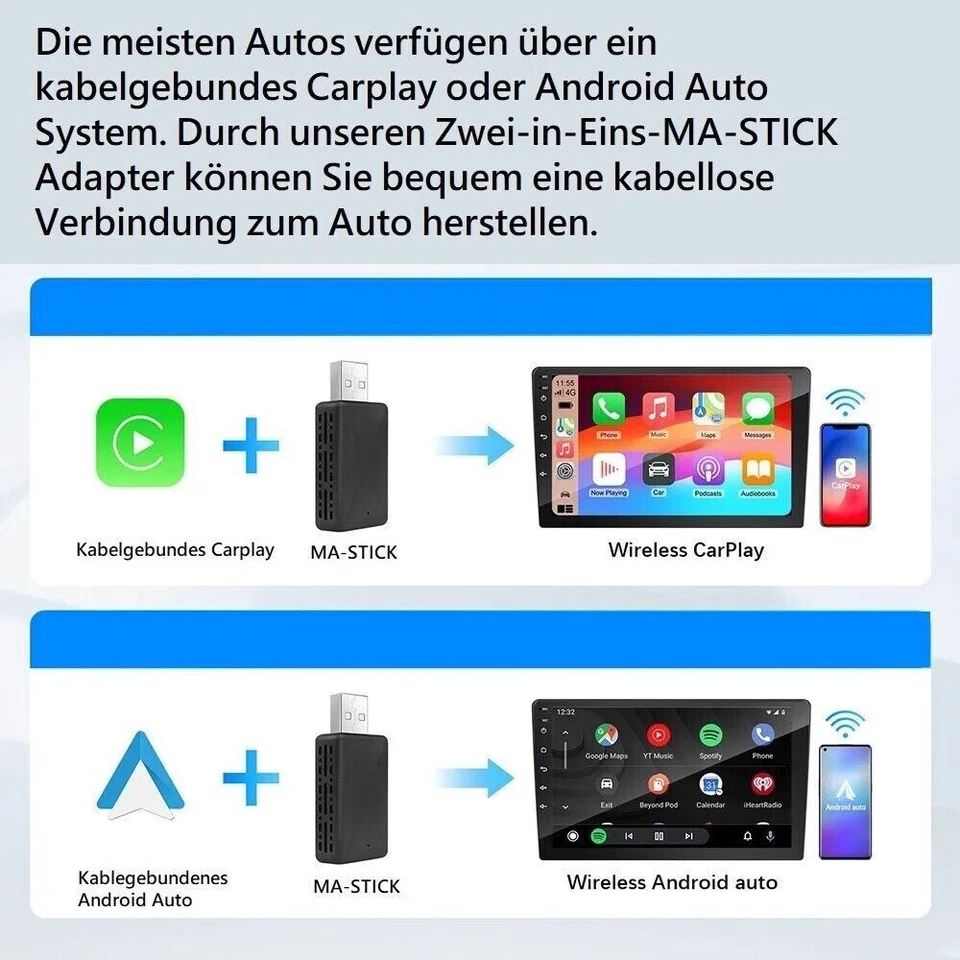 Für Range Rover / Land Rover Apple Carplay Wireless Android CarPlay Adapter Neu - Bild 3 von 4