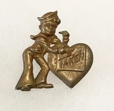 WWII US Navy Sailor "Taken" Sweetheart Pin