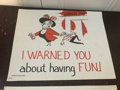 Vintage Harold's Club Casino Advertising Print Reno NEVADA- Lot of 10 Signs - Picture 11 of 12