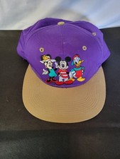 Vintage Mickey Minnie Mouse Hat Cap Donald Duck Snap Backmickey Friends