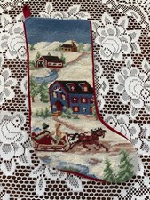 18x7" - I HAVE 75 Needlepoint Christmas Stockings - Victorian Village