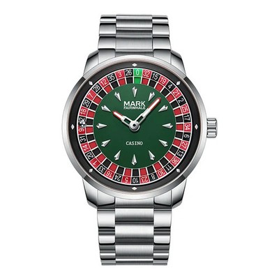 Casino Roulette Luxury Watch Men Stainless Steel Rotating Dial Quartz Sport New