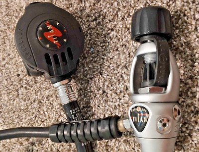 Aqua Lung first stage regulator with snorkle