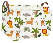 Rectangular Animals Storage Basket,Green Baskets,Nursery 1 Jungle animal