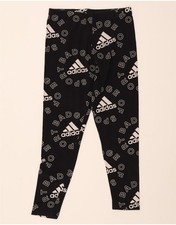 ADIDAS Womens Graphic Leggings UK 16/18 Large Black AM01