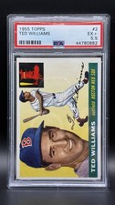 Topps 1955 Ted Williams #2 PSA 5.5 AMAZING COLOR Boston Red Sox Baseball Card