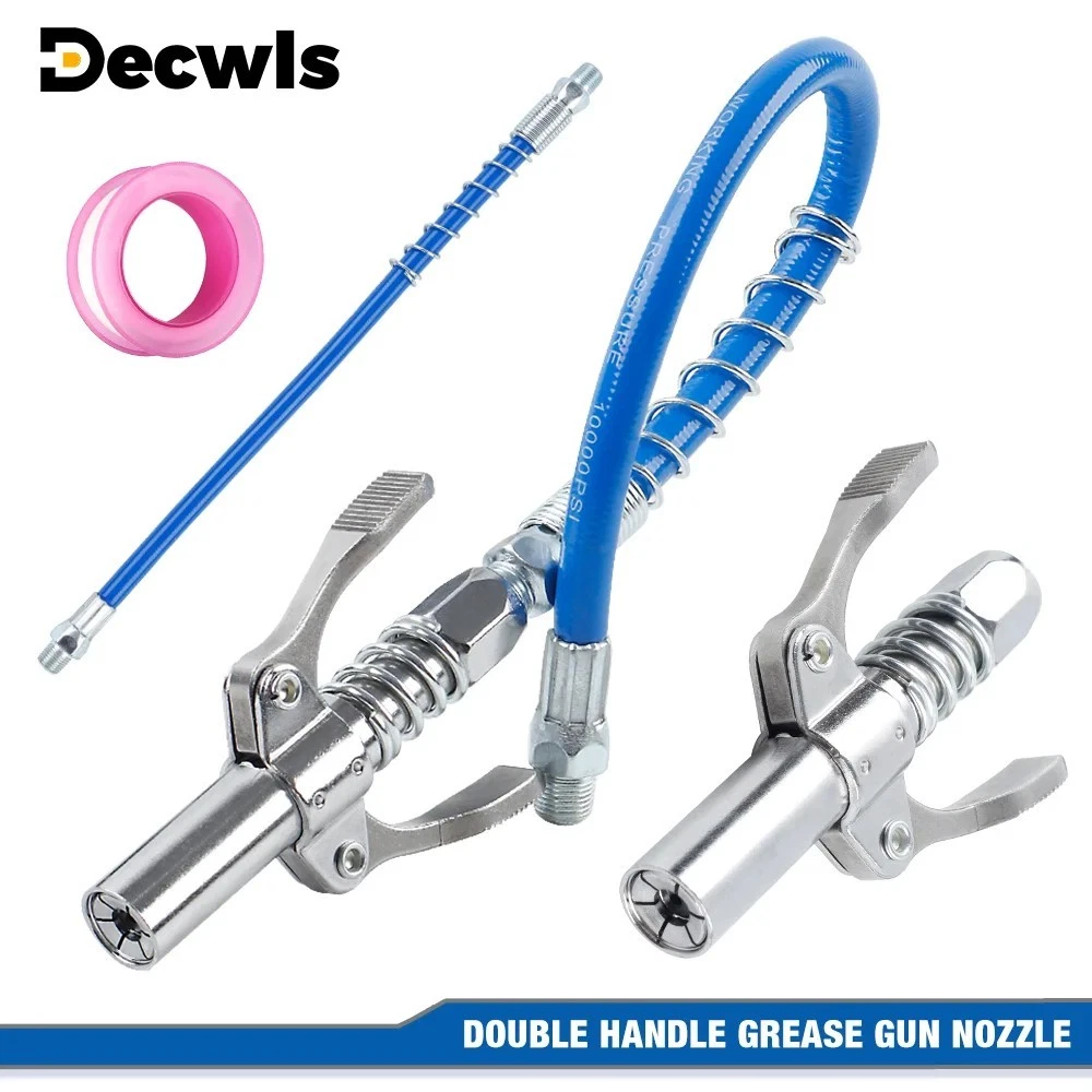 Acoplador De Pistola De Grasa 10000 PSI Con Manguera – Boquilla De Liberación Rápida 1/8" NPT Universal