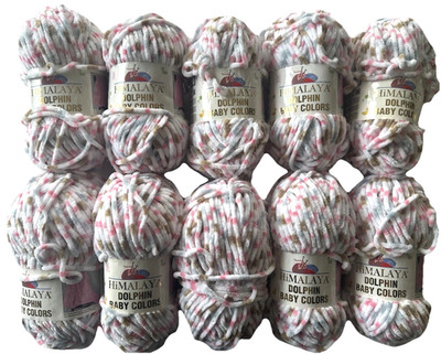 Lot of 10 Himalaya Dolphin Baby Colors Yarn  Color 80413