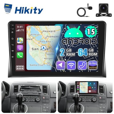 9'' 64GB CarPlay Android 15 Autoradio GPS Navi RDS Für VW T5 Transporter Multivan