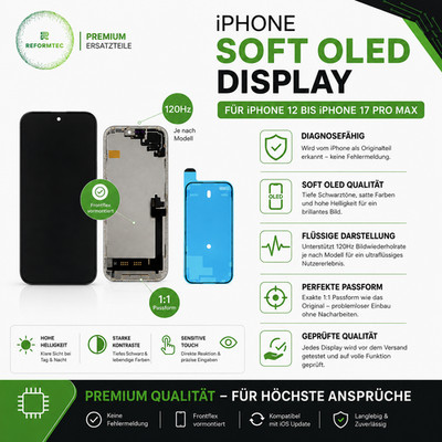 Display iPhone 12 13 14 15 16 17 Pro Max SOFT OLED Diagnose 120Hz - No Warning