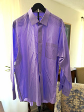 Pierre Cardin Men's 17-17.5 Regular Purple Solid 34/35 Tailored Dress Shirt
