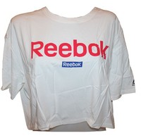 Damen Reebok T-SHIRT Shirt Crop Top Tee Kurz FL2031 Linear Logo Gr. Xl Neu