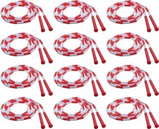Champion Sports Plastic Segmented Jump Rope, 7 Feet - Red/White 12-Pack