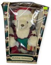Vintage Santa's Best Holiday Animated Bear Figurine In Original Box UNTESTED