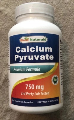 Best Naturals Calcium Pyruvate 750 mg - 120 Vegetarian Capsules - Exp. 03/27