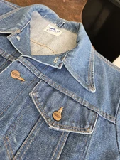 Vintage Wrangler No Fault Denims Jacket Sanfor-set! Rare Two Pocket, Flag Tag. 