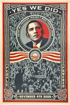 Barack Obama Yes We Did Hope Campaign Style Poster Print 24x36