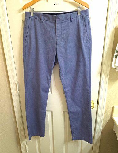Bonobos Men's Slim Fit Chino Pants Blue-Gray 34W Cotton Stretch Flat Front
