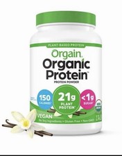 Orgain USDA Organic Vegan Plant-Based Protein Powder Vanilla Bean, No Soy