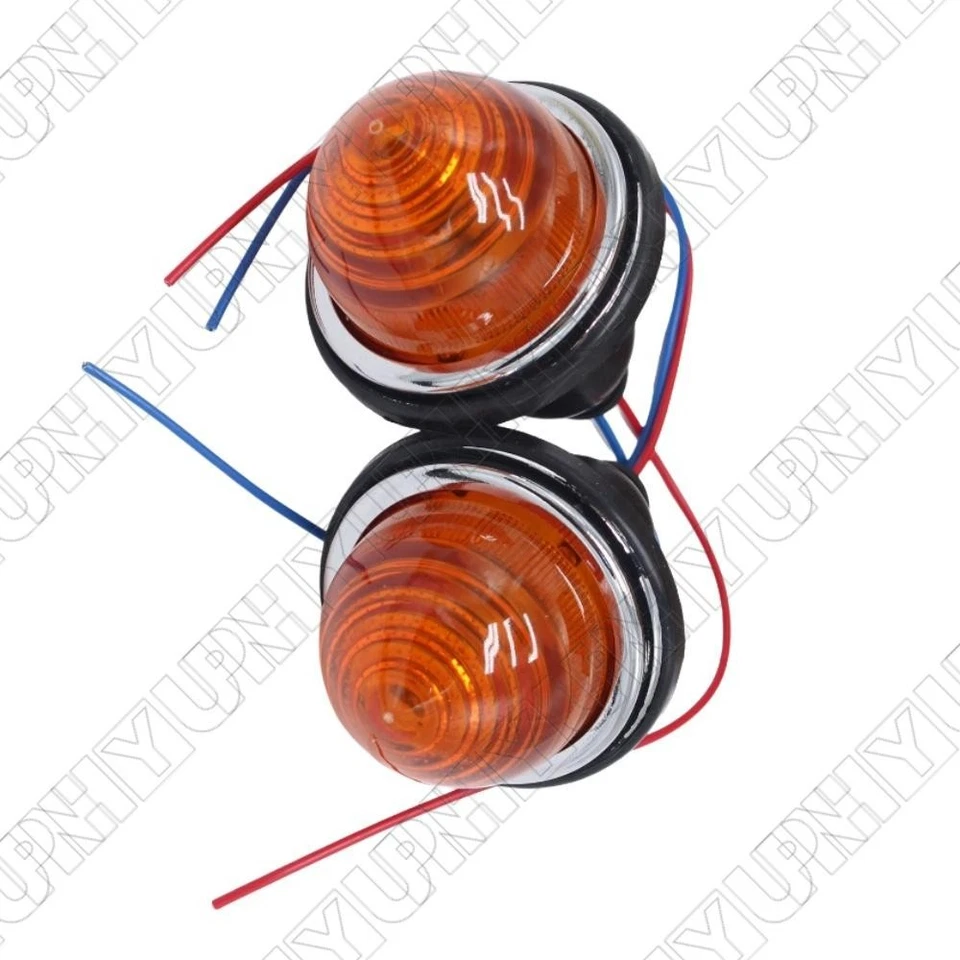 Front/Rear Amber Indicator Lamp Lights For Land Rover Classic Mini Lucas L594 - Image 2 of 4