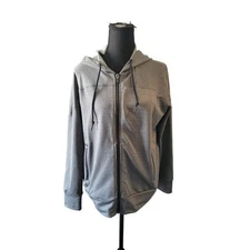 Untuckit Gray Goiya Hooded Long Sleeve Full Zip Jacket Size M Lightweight Travel