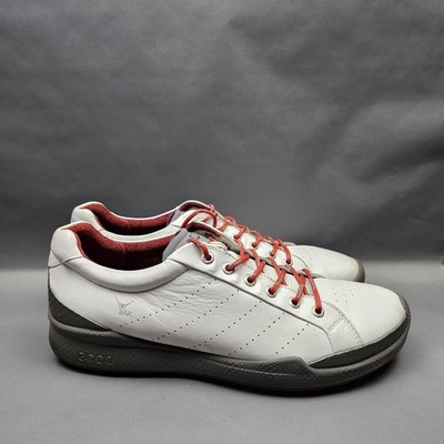 ECCO Biom Hybrid Golf Shoes Mens Size 10 White Yak Leather Spikeless Sneakers