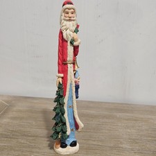 Skinny Santa with Toys and Tree Figurine Decor Resin 9" Tall