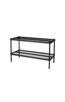 Design Ideas MeshWorks 2 Tier Full Size Metal Storage Unit Rack, Black(Open Box)