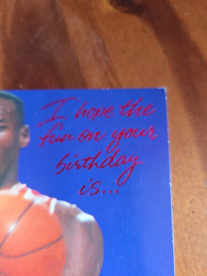 Винтажная поздравительная открытка Gibson Michael Jordan Chicago Bulls с днем рождения редкая - Изображение 2 из 4