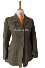 CALDENE LADIES GATCOMBE GREEN TWEED SHOWING/ HUNTING JACKET SIZE 12 (36)