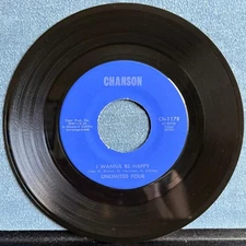 UNLIMITED FOUR~I WANNA BE HAPPY / CALLING~NM- 1969 CHANSON 7-INCH 45 SINGLE~SOUL