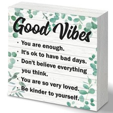 Self Care Affirmation Box with You Are Enough  Anxiety Relief Quotes - Solid...