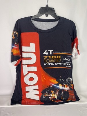 Motul T Shirt Adult Mens Size Large Full Graphic 2 Sided Logo Motor Oil Tee Bike