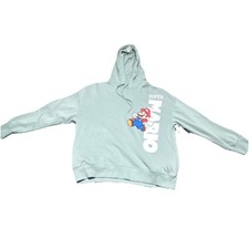 Nintendo Super Mario Light Blue Kids Pullover Hoodie Graphic Print Long Sleeve