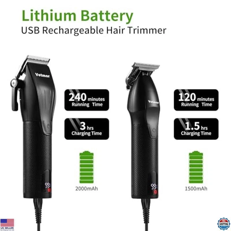 Juego de Cortapelos Profesional para Hombre, Kit Completo de Corte de Pelo Premium Alta Calidad Foto 3 de 4