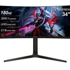 DEMO Reletech 34-Inch Monitors 4K Curved Gaming Monitor WQHD 165Hz 1500R