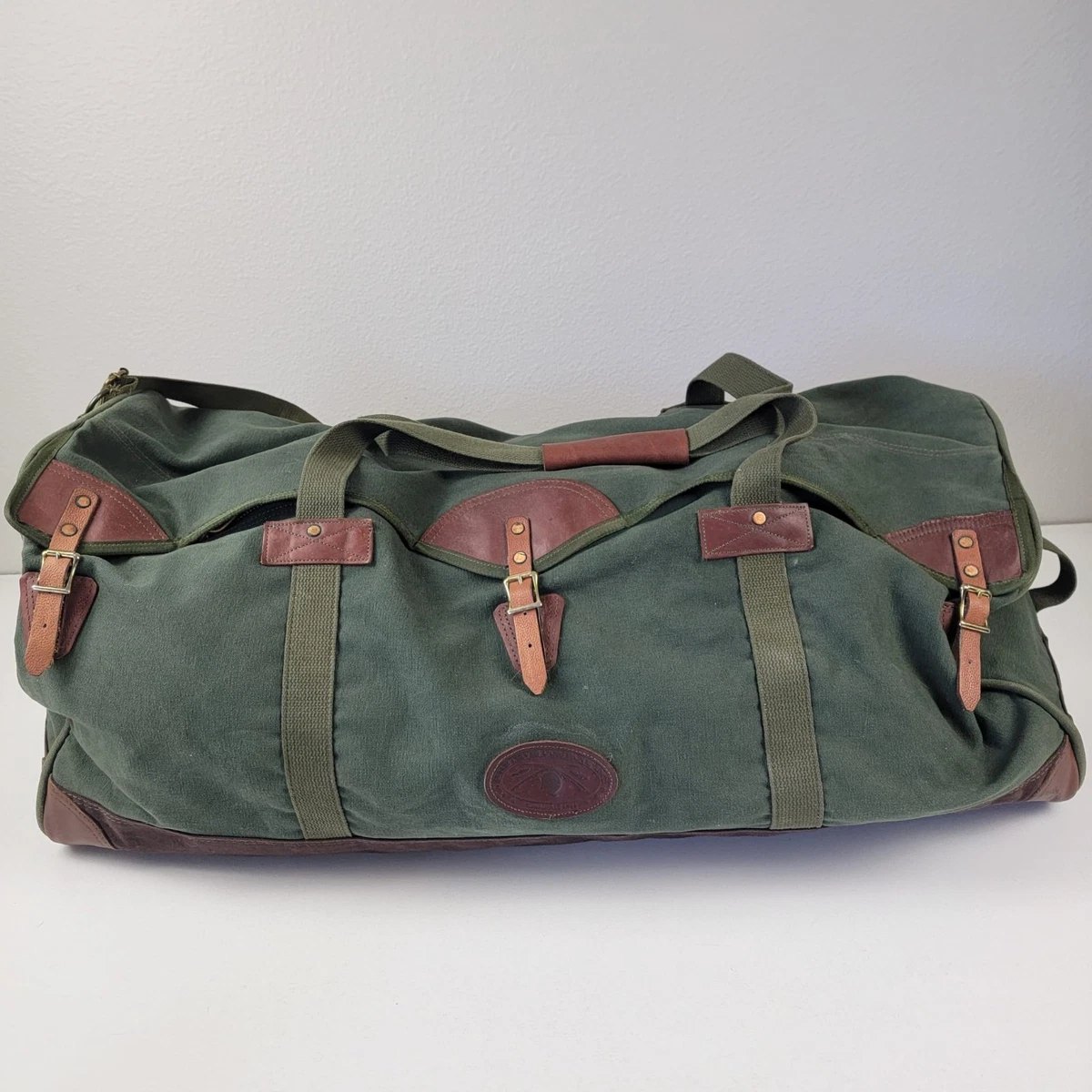 Sac De Voyage Orvis Battenkill En Toile Et Cuir Vert - Vintage Années 80, Made In USA, Occasion Spacieux