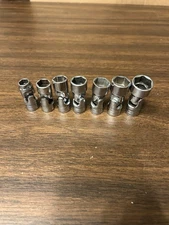 Snap On 10-18mm 3/8 Metric Chrome Swivel Socket Set 7pc 10,13,14,15,16,17,18mm