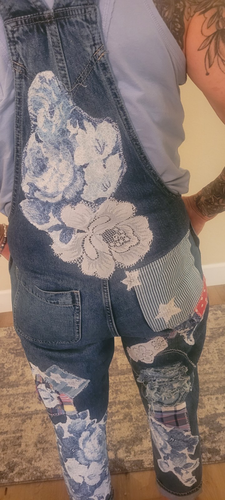 Custom Hand-Crafted Patchwork Overalls Gap-small … - image 14