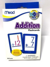 Mead Addition Flash Cards K-3 Grades For Early Math Memorization Skills